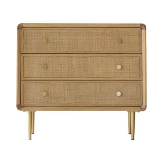 Tikamoon C&oacute;moda de roble macizo y rejilla