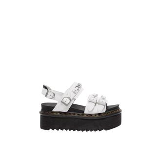Dr. Martens Schoenen, Dames, Wit, 39 EU, Leer, Voss II Chain Patent Platform Sandalen