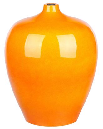 Beliani Beliani - Vaso Di Terracotta Alto Arancione Forma Rotonda 37 Cm Terrasa