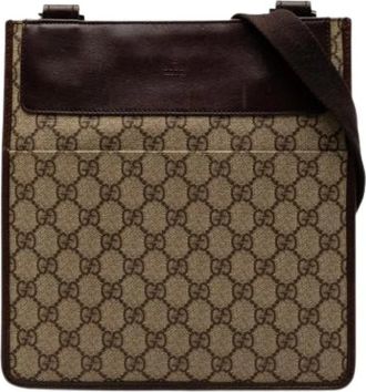 Gucci Pre-owned Vintage Crossbody Tas - Dames - Vintage Schoudertas - Bruin - ONE Size - Leer - Vintage