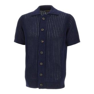 FILIPPO DE LAURENTIIS Filippo De Laurentis Overhemden Blauw - Heren - Vesten - Blauw - 2XL - Katoen - Truien & Vesten