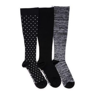 Muk Luks Nylon Compression Knee-High Socks 2 Pair Pack in Black Multi at Nordstrom