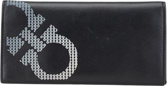 Ferragamo Black Leather Long Wallet (Bi-Fold) (Pre-Owned)