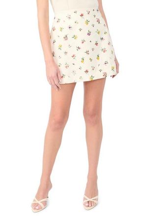 Ted Baker Margaret Floral Cotton Miniskirt in Vanilla Ice at Nordstrom, Size 10
