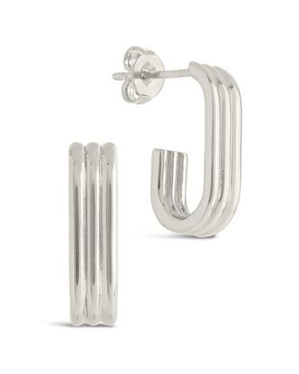 Sterling Forever Rhodium Plated Cindy Polished Suspender Studs