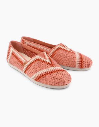 Toms Womens TOMS Alpargata Classic Cotton Womens Medium Pink Espadrilles - Size: 7