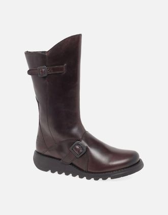 FLY London Womens Mes 2 Womens Leather Calf Boots - Brown - Size: 4