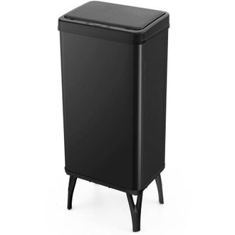 Costway Costway - Cubo De Basura Cocina 50 L, Papelera Cocina Inteligente Con Sensor De Movimiento Autom&aacute;tico, Patas Desmontables, Cubo Basura De Metal De Dis