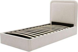 Muemue Cama Tapizada Con Almacenamiento Aglomerado Beige 100x97x205cm