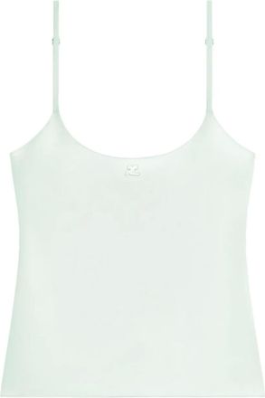 Courr&egrave;ges Top met logodetail - Groen