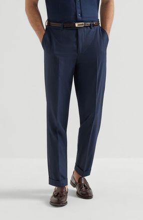 Brunello Cucinelli Houndstooth trousers in Navy Blue at Nordstrom, Size 52 It