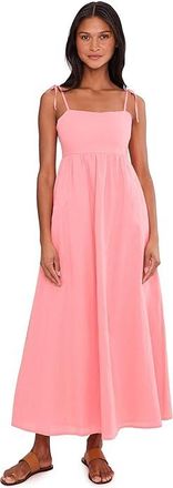 Beach Riot Valory Maxi Dress Womens Dress Coral Sea Linen : LG, Cotton/Linen