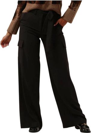 Silvian Heach Cargo Broek - Dames - Wijde Broeken - Zwart - 2XS - Polyester - Broeken