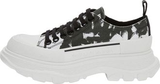 Alexander McQueen (WMNS) Alexander McQueen McQueen Graffiti Tread Slick Lace Up Shoes White Black 708093W4TG59356