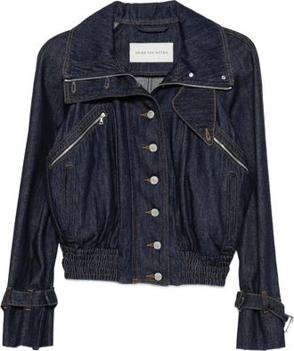 Dries Van Noten High-neck Elasticated-hem Denim Jacket