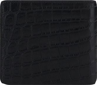 Saint Laurent Mens Leather Wallet Black Calf Bos Taurus