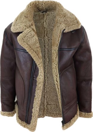 TruClothing Aviator Shearling Sheepskin Bomber Jacket