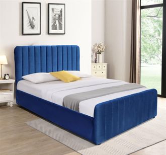 Kosy Koala Ottoman Gas Lift Up Storage Bed 3ft Single Blue Velvet Bed Bed Bedroom Furniture