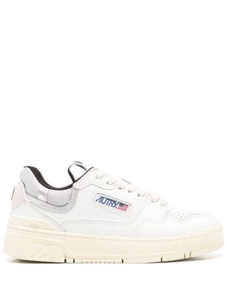 Autry White Leather And Suede Silver Sneakers Clc Low