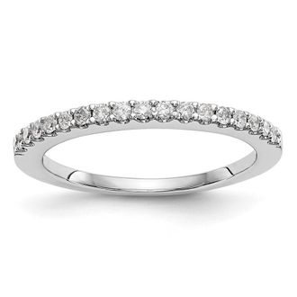 Diamond2Deal 14k White Gold Lab Grown Diamond Wedding Band Ring 1/3Ct Clarity- VS Color- D-E