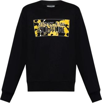 Versace Jeans Couture Crewneck Sweatshirt met Grafische Print - Heren - Sweatshirts - Zwart - M - Katoen - Hoodies & sweatvesten