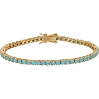 Native Gem Turquoise Tennis Bracelet in Turquoise/aqua at Nordstrom, Size 6.5