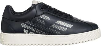 Emporio Armani Blauwe Casual Sneakers - Heren - Sneakers - Blauw - 45 EU - Leer - Schoenen