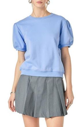 English Factory Short Sleeve French Terry Sweatshirt in Powder Blue at Nordstrom Rack, Size X-Small