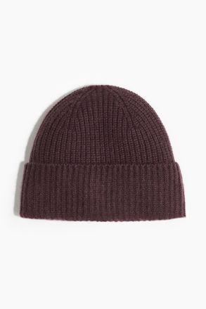H&M Gerippte Kaschmirm&uuml;tze - Dunkellila