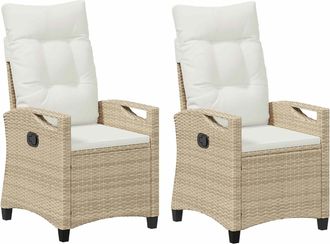 vidaXL Silla De Jard&iacute;n 2 Uds. Beige Y Crema Acero Y Poli&eacute;ster Vidaxl