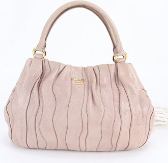 Prada Pink Leather Handbag Tote Bag (Pre-Owned)
