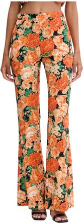 Pinko Arese Wijde Broek - Dames - Wijde Broeken - Veelkleurig - S - Katoen - Broeken
