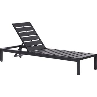 Beliani Beliani - Lettino da Giardino con Struttura in Alluminio Nero Nardo