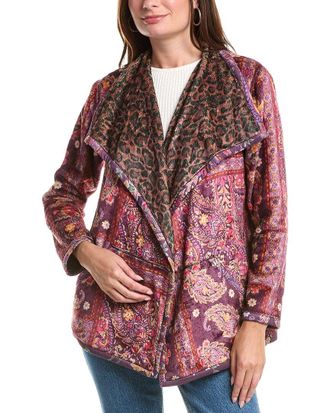 Johnny Was Joan Wrap Binded Sherpa Reversible Jacket