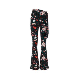 Paco Rabanne Printed Slim Fit Trousers - female - Rabanne - Wide Trousers - Black - S - Trousers