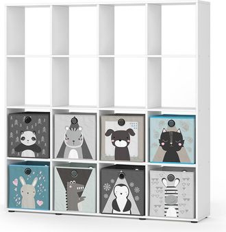 Vicco Estanter&iacute;a Infantil Karree, Blanco, 138.5 X 142.5 Cm Con 8 Cajas Plegables Vicco