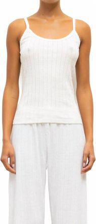 Leset Pointelle Classic Tank Top In White