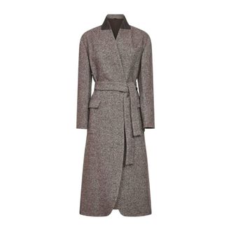 Brunello Cucinelli Dames, Mantels, Bruin, Maat: S Zijde
