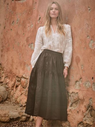 Fat Face FatFace Valerie Black Voluminous Skirt