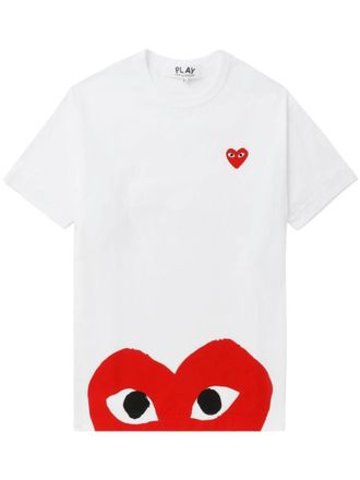 Comme Des Garçons White Crewneck Logo Print T-Shirt