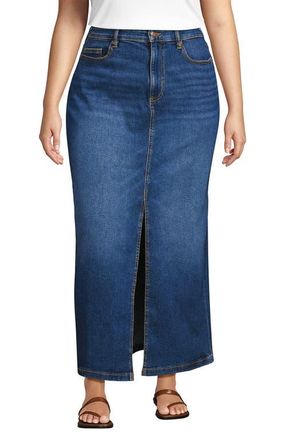 Lands End Soft Denim Maxi Skirt in Indigo Tide Blue at Nordstrom, Size 20W