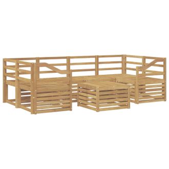 vidaXL Conjunto De Sof&aacute;s De Exterior 7 Pcs Blanco Vidaxl