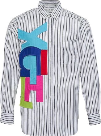 Comme Des Garçons Camicia a righe con applicazioni - Bianco