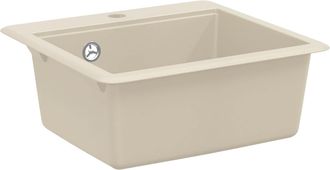 vidaXL Lavabo 80% Cuarzo Y 20% Resina 470 X 440 Mm Beige Vidaxl