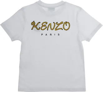 Kenzo Boys Crew Neck T-Shirt White Cotton T-Shirts And Polos