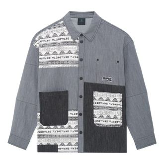 Li-Ning x Wade Series Color Block Print Shirt Grey Black AFDS781-1