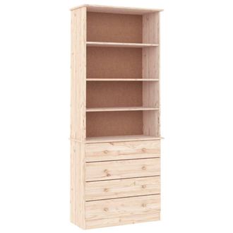 vidaXL Vidaxl - Librer&iacute;a Con Cajones Alta Madera Maciza De Pino 77x35x186,5 Cm