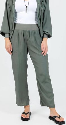 Lola & Sophie Womens D Satin Crop Pants In Olivey