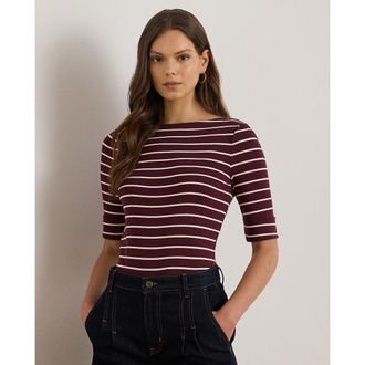 Ralph Lauren Gestreept T-shirt met korte mouwen en boothals, JUDY