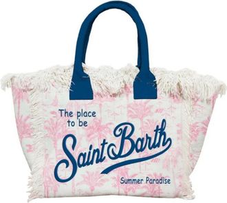 MC2 Saint Barth Tote Bags, female, Multicolor, Size: ONE SIZE Canvas Shoulder Bag with Exclusive Print
